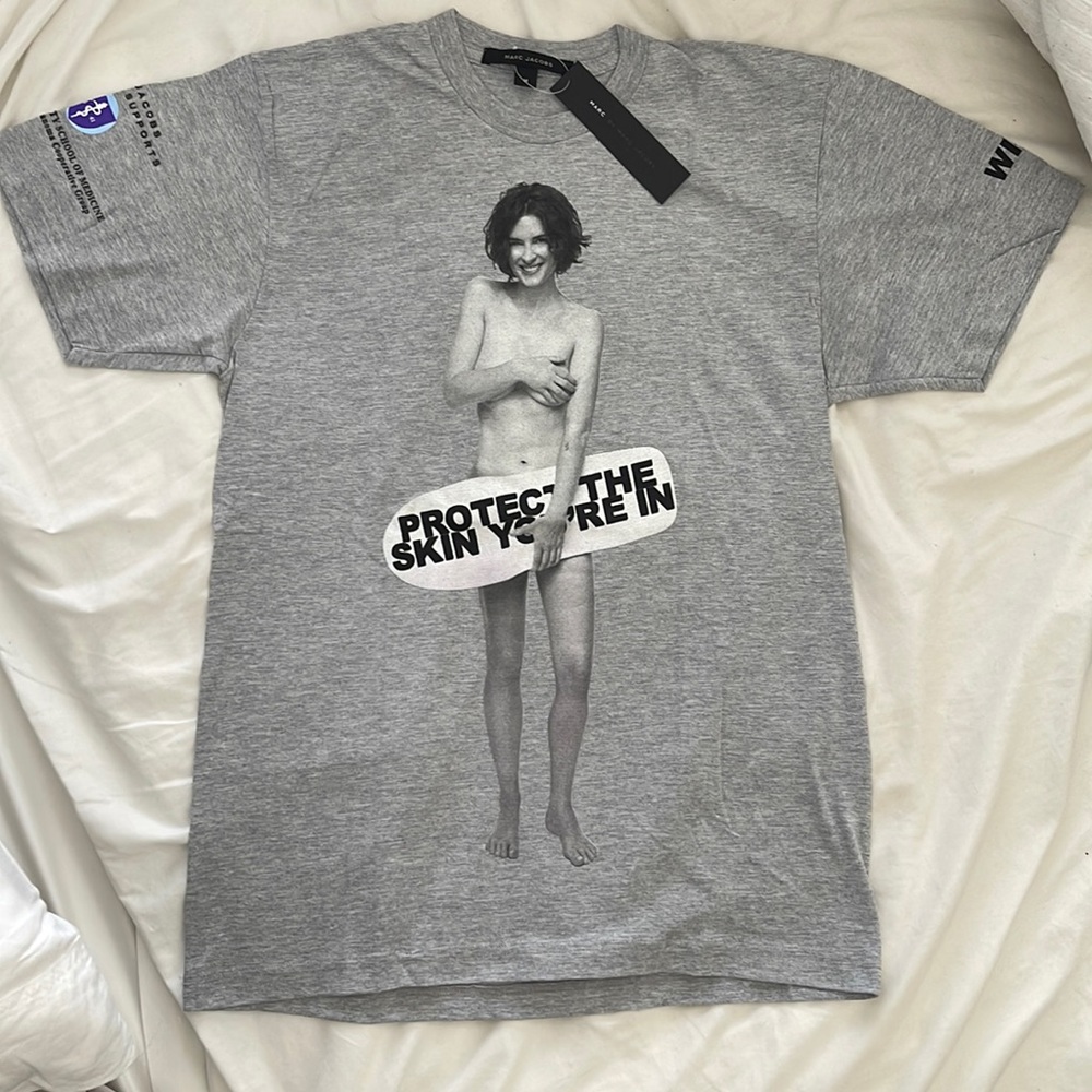 VTG MARC JACOBS WINONA RYDER TSHIRT M BNWT VERY RARE PROTECT THE SKIN YOU’RE IN